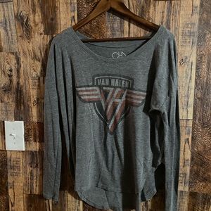 Char Sor women's long sleeve Van Halen T-shirt gray size medium